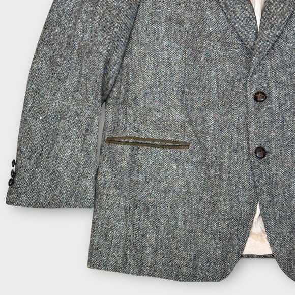 VTG Dallas by Paragon Mens Western Gray Sport Coat Pure Virgin Wool Blazer 40R - Picture 10 of 13